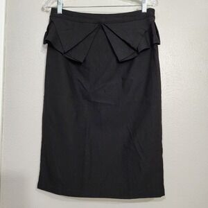 Grace Karin Women's Black Mid Length Peplum‎ Skirt Size Large